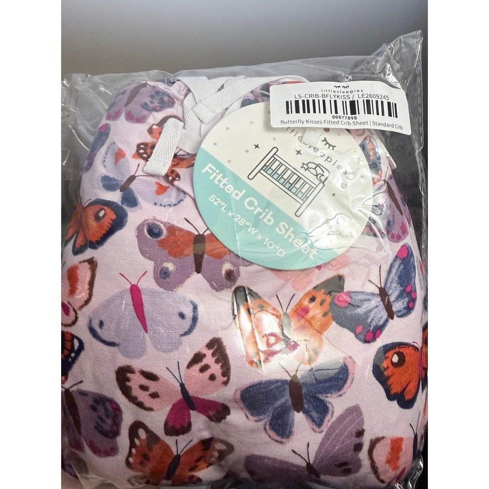 Little sleepies butterfly kisses crib sheet